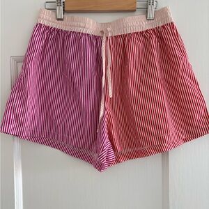 SOLID & STRIPED Women's Boxer Shorts in Pink and Red Stripes
